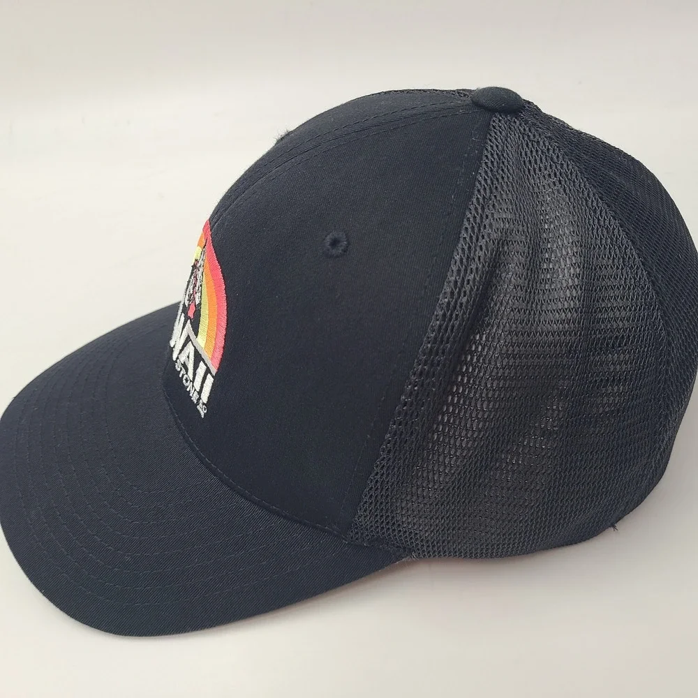 Volcom Hat Fitted One Size Trucker Mesh Black Hawaii Stone Rainbow Surf Skate